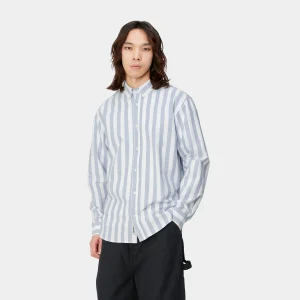 Carhartt WIP Hemden>L/S Dillion Shirt Dillion Stripe, Bleach / White