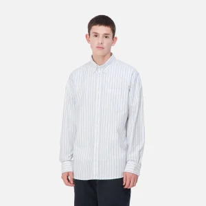 Carhartt WIP Hemden>L/S Dowlen Shirt Dowlen Stripe, White / White