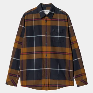 Carhartt WIP Hemden>L/S Garnett Shirt Garnett Check, Deep H Brown / Deep H Brown