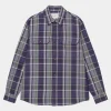 Carhartt WIP Hemden>L/S Hobart Shirt Hobart Check, Aura