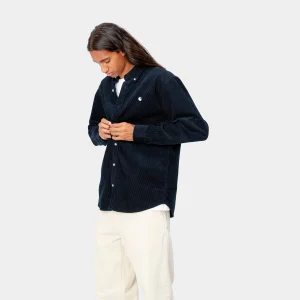 Carhartt WIP Hemden>L/S Madison Cord Shirt Dark Navy / Wax