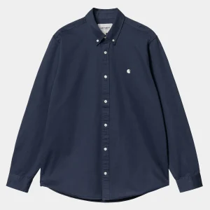 Carhartt WIP Hemden>L/S Madison Shirt Air Force Blue / Wax