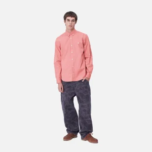 Carhartt WIP Hemden>L/S Madison Shirt Dusty Rose / Wax