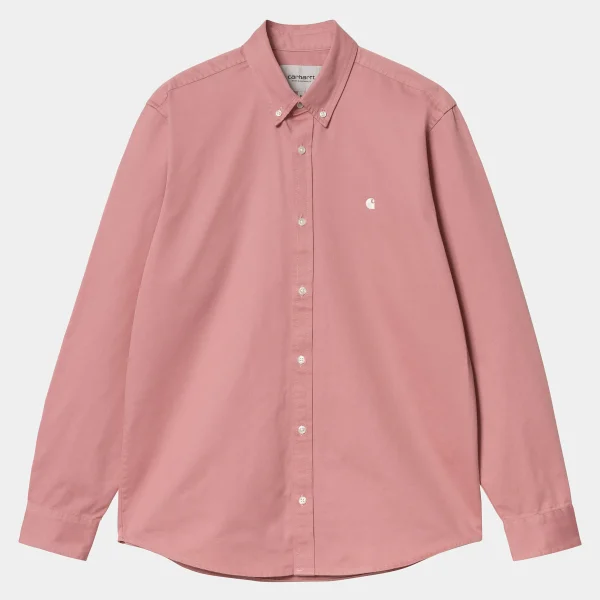 Carhartt WIP Hemden>L/S Madison Shirt Dusty Rose / Wax