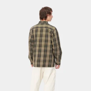 Carhartt WIP Hemden>L/S Mandlik Shirt Mandlik Check, Office Green