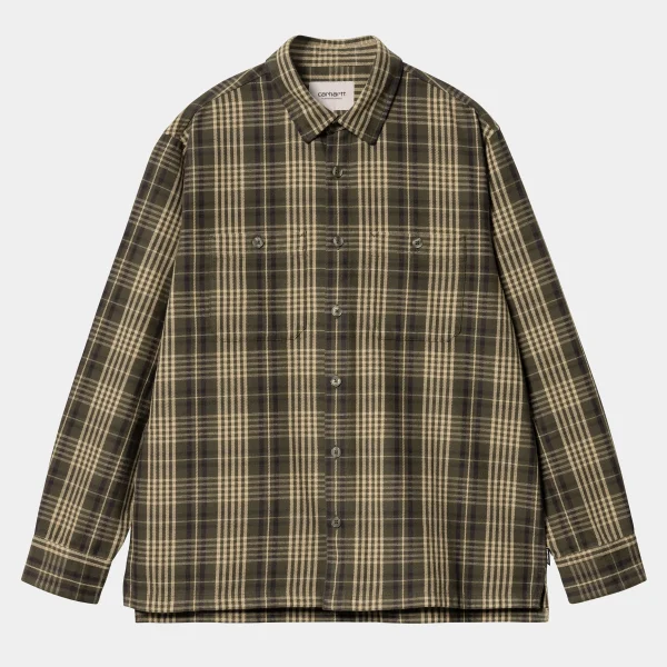 Carhartt WIP Hemden>L/S Mandlik Shirt Mandlik Check, Office Green