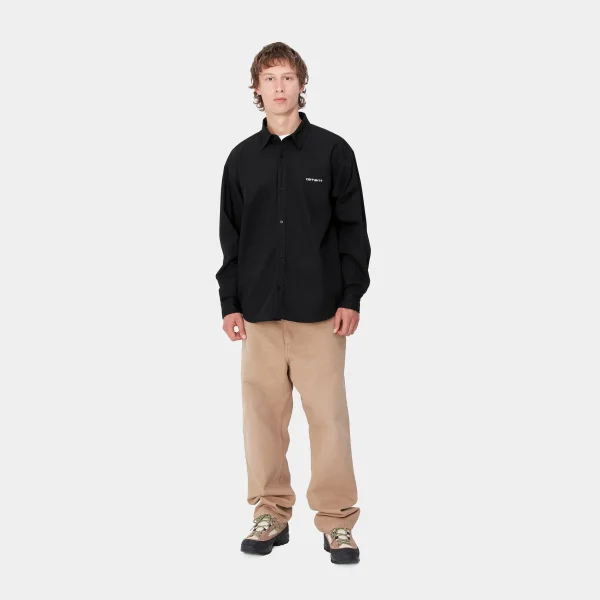 Carhartt WIP Hemden>L/S Module Script Shirt Black / White