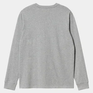 Carhartt WIP T-Shirts & Polos>L/S Pocket T-Shirt Grey Heather