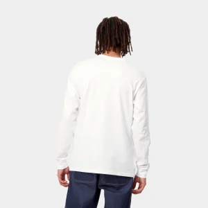 Carhartt WIP T-Shirts & Polos>L/S Pocket T-Shirt White