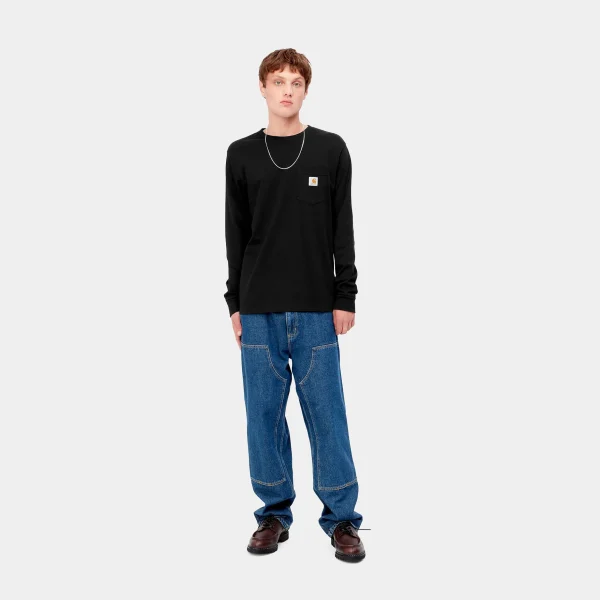 Carhartt WIP T-Shirts & Polos>L/S Pocket T-Shirt Black