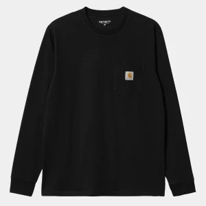 Carhartt WIP T-Shirts & Polos>L/S Pocket T-Shirt Black