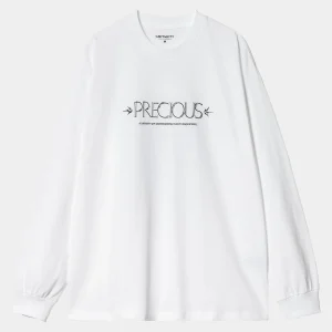 Carhartt WIP T-Shirts & Polos>L/S Precious T-Shirt White