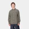 Carhartt WIP Hemden>L/S Signature Shirt Betz Stripe, Office Green / Aura