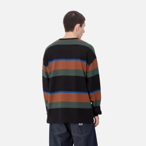 Carhartt WIP T-Shirts & Polos>L/S Sundling T-Shirt Sundling Stripe, Deep H Brown