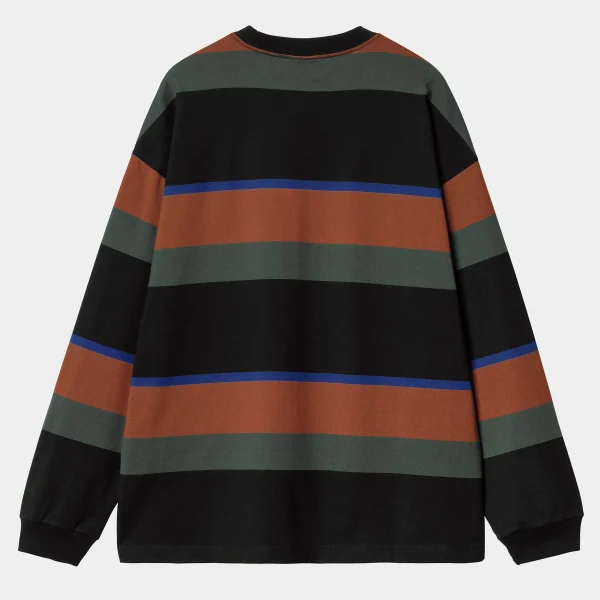 Carhartt WIP T-Shirts & Polos>L/S Sundling T-Shirt Sundling Stripe, Deep H Brown