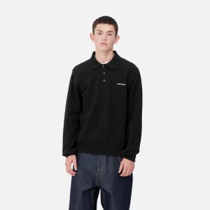 Carhartt WIP T-Shirts & Polos>L/S Vance Rugby Shirt Black / White