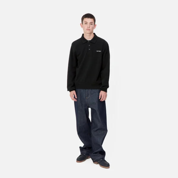 Carhartt WIP T-Shirts & Polos>L/S Vance Rugby Shirt Black / White