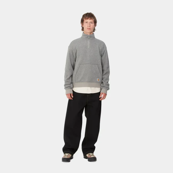 Carhartt WIP Sweats>Luther Half Zip Sweat Misty Grey Heather