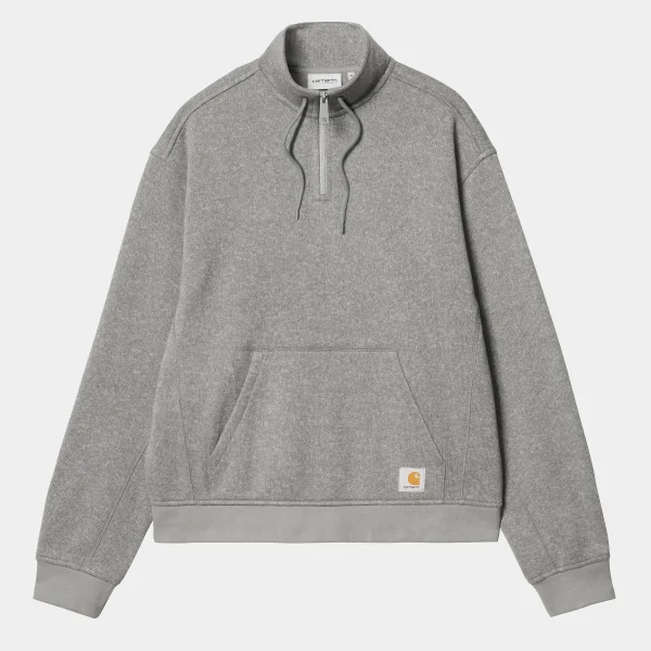 Carhartt WIP Sweats>Luther Half Zip Sweat Misty Grey Heather