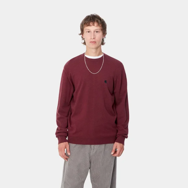 Carhartt WIP Strick>Madison Sweater Malbec / Black