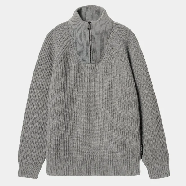 Carhartt WIP Strick>Marlon Half Zip Sweater Grey Heather