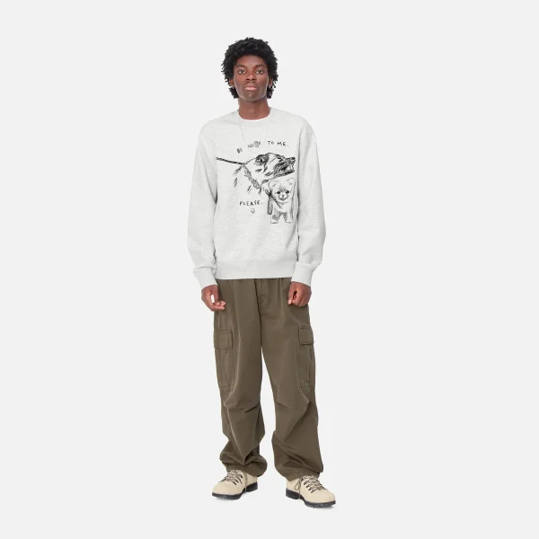 Carhartt WIP Sweats>Pepe Be Nice Sweat Ash Heather / Black