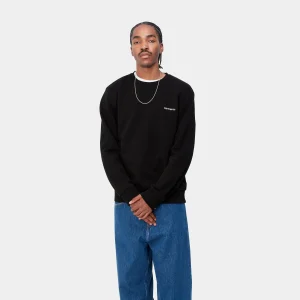 Carhartt WIP Sweats>Script Embroidery Sweat Black / White