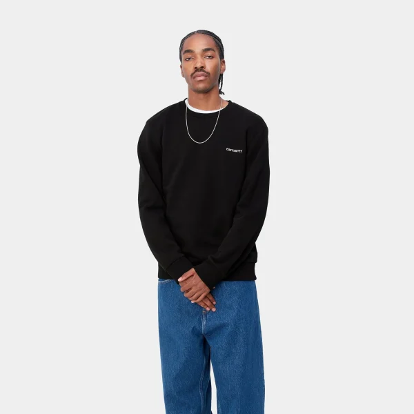 Carhartt WIP Sweats>Script Embroidery Sweat Black / White