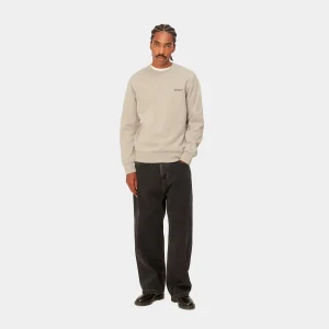 Carhartt WIP Sweats>Script Embroidery Sweat Wall / Black