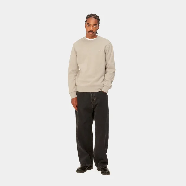 Carhartt WIP Sweats>Script Embroidery Sweat Wall / Black