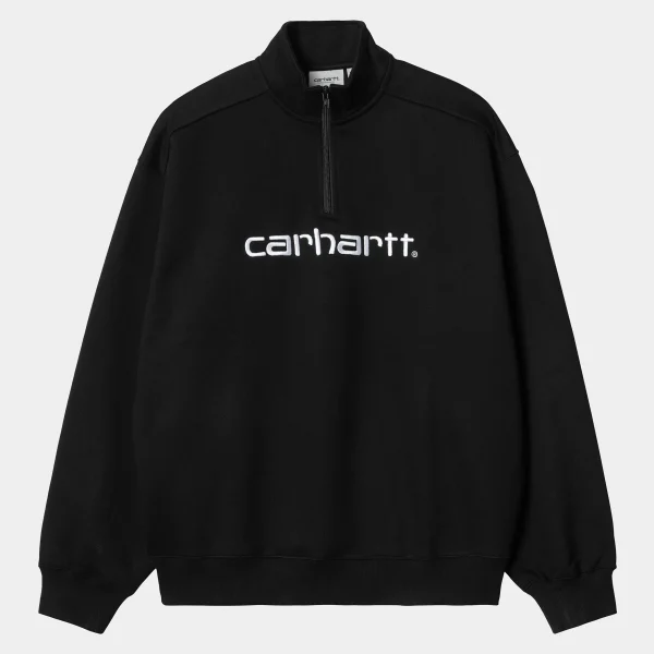 Carhartt WIP Sweats>Script Half Zip Sweatshirt Black / White