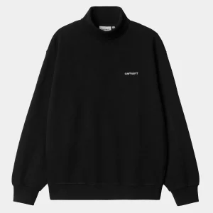 Carhartt WIP Sweats>Script Mockneck Sweat Black