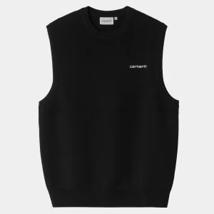 Carhartt WIP Sweats>Script Vest Sweater Black / White