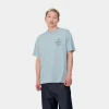 Carhartt WIP T-Shirts & Polos>S/S Ablaze T-Shirt Misty Sky / Black