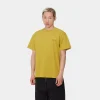 Carhartt WIP T-Shirts & Polos>S/S American Script T-Shirt Golden Olive