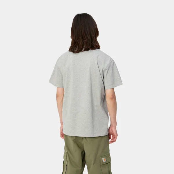 Carhartt WIP T-Shirts & Polos>S/S American Script T-Shirt Grey Heather