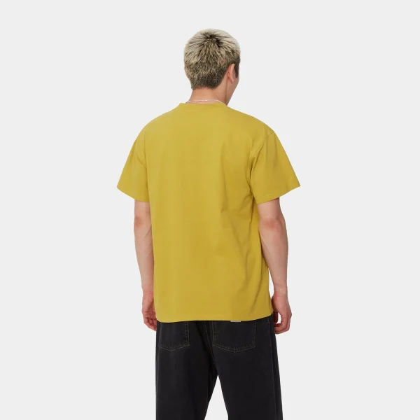 Carhartt WIP T-Shirts & Polos>S/S American Script T-Shirt Golden Olive