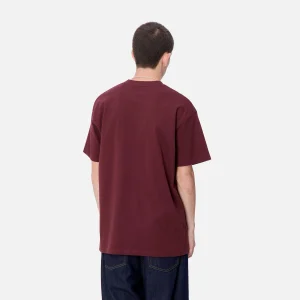 Carhartt WIP T-Shirts & Polos>S/S American Script T-Shirt Malbec