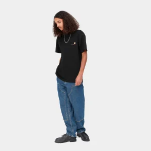 Carhartt WIP T-Shirts & Polos>S/S American Script T-Shirt Black