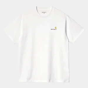 Carhartt WIP T-Shirts & Polos>S/S American Script T-Shirt White