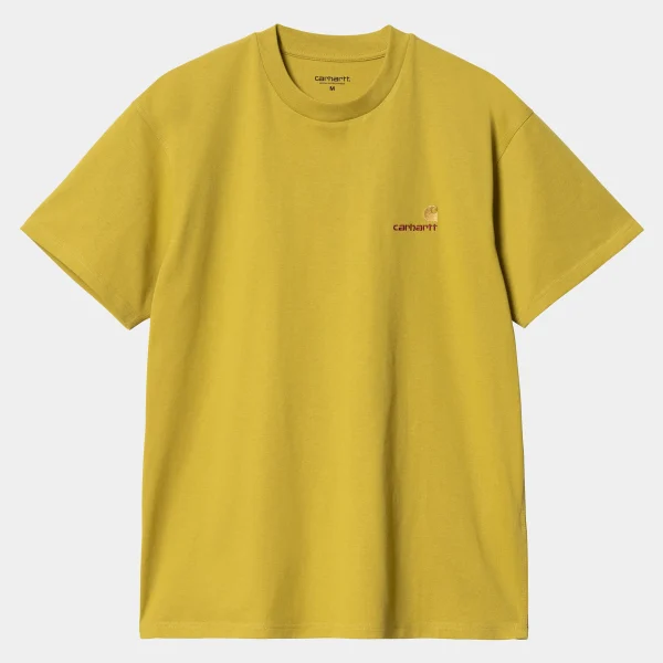 Carhartt WIP T-Shirts & Polos>S/S American Script T-Shirt Golden Olive