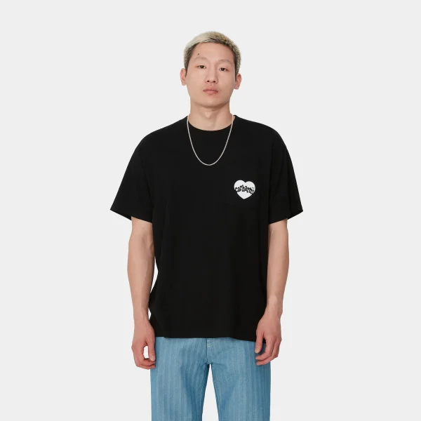 Carhartt WIP T-Shirts & Polos>S/S Amour Pocket T-Shirt Black / White