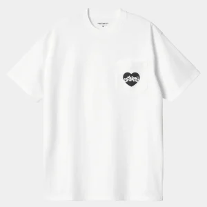 Carhartt WIP T-Shirts & Polos>S/S Amour Pocket T-Shirt White / Black