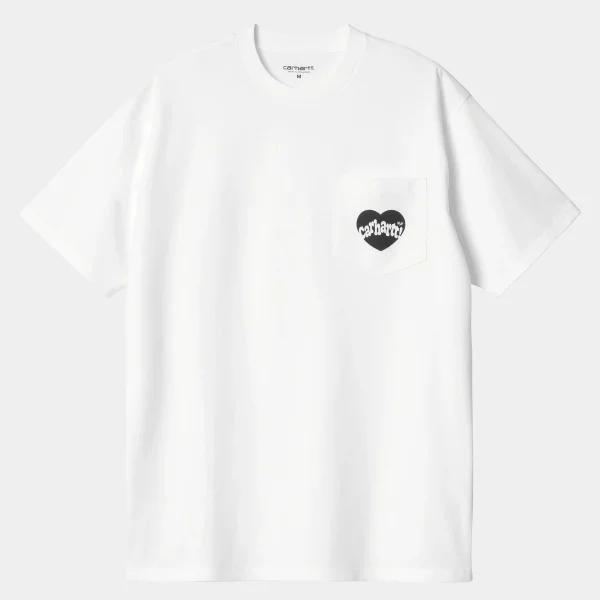 Carhartt WIP T-Shirts & Polos>S/S Amour Pocket T-Shirt White / Black