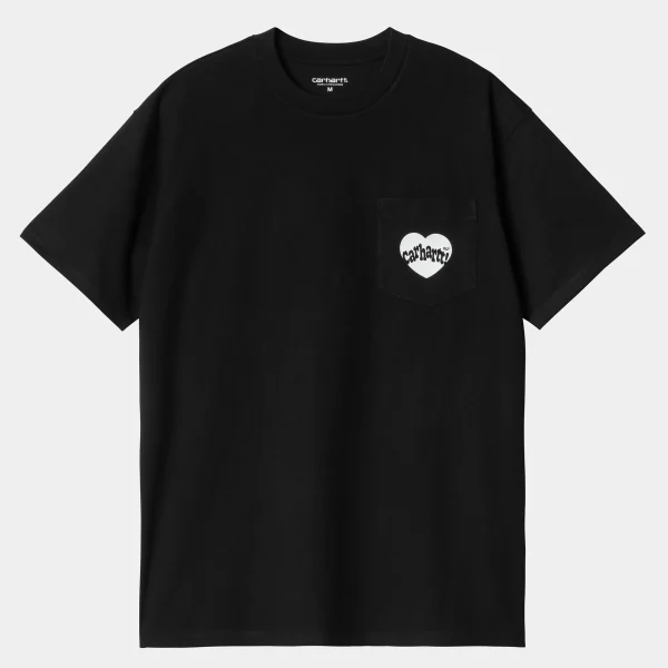 Carhartt WIP T-Shirts & Polos>S/S Amour Pocket T-Shirt Black / White