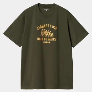 Carhartt WIP T-Shirts & Polos>S/S Basics T-Shirt Office Green / Winter Spice