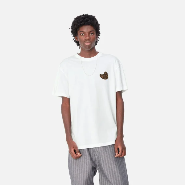 Carhartt WIP T-Shirts & Polos>S/S Brown Ducks T-Shirt White