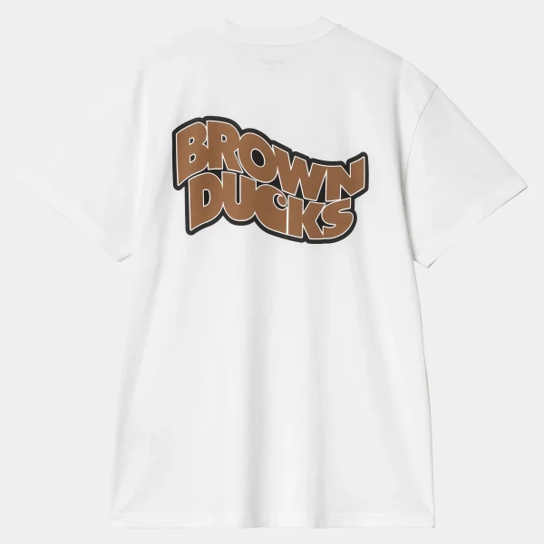 Carhartt WIP T-Shirts & Polos>S/S Brown Ducks T-Shirt White