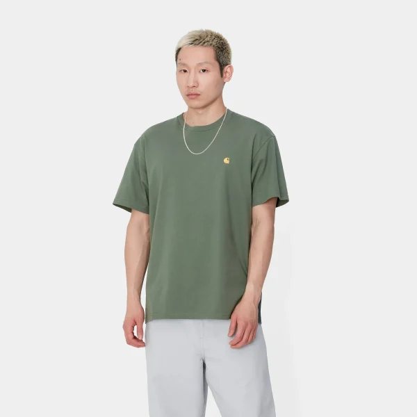 Carhartt WIP T-Shirts & Polos>S/S Chase T-Shirt Duck Green / Gold