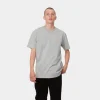 Carhartt WIP T-Shirts & Polos>S/S Chase T-Shirt Grey Heather / Gold